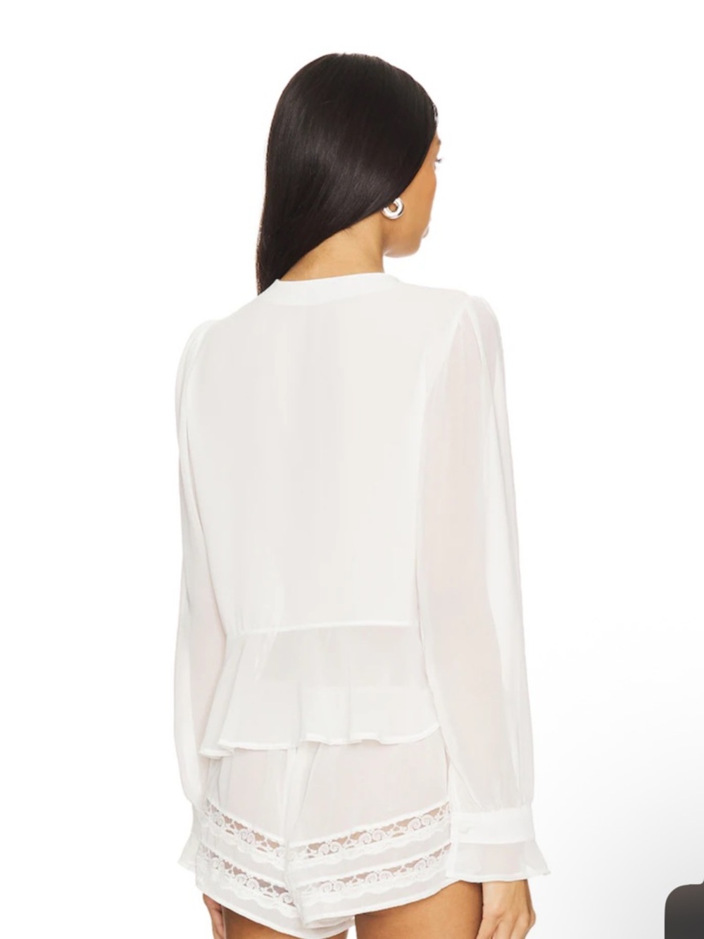 Revolve Kat the Label white Betty blouse NWT size Small - Picture 4 of 12